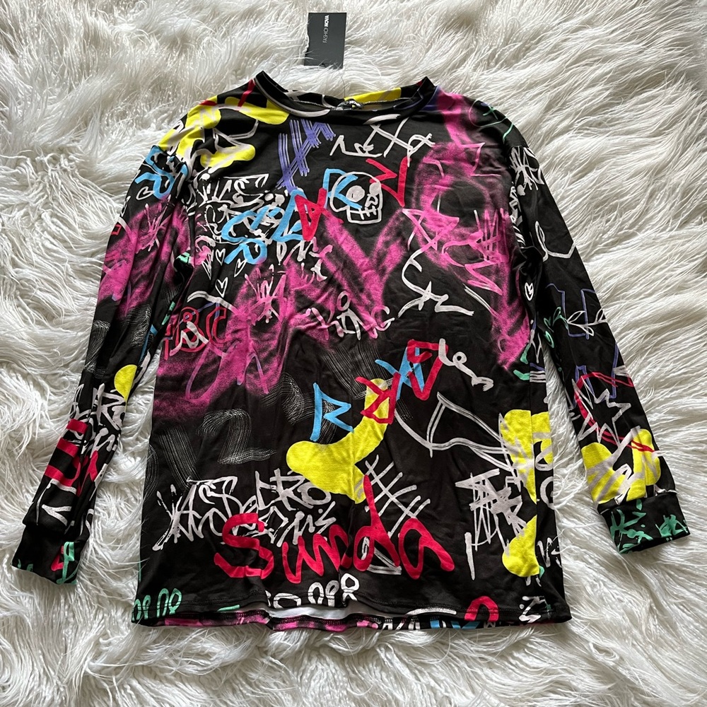 NWT Fashion Nova long sleeve shirt - size S but runs big